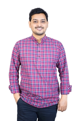 Picture of White Khadi Cotton Short Kurta