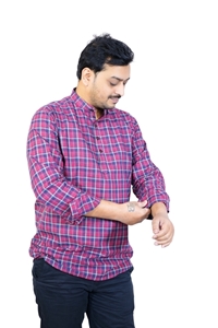 Picture of White Khadi Cotton Short Kurta