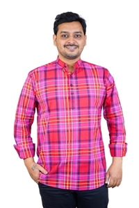 Picture of White Khadi Cotton Short Kurta