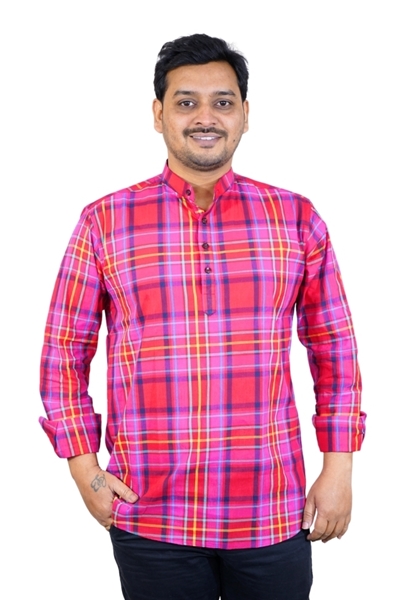 Picture of White Khadi Cotton Short Kurta