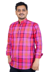 Picture of White Khadi Cotton Short Kurta