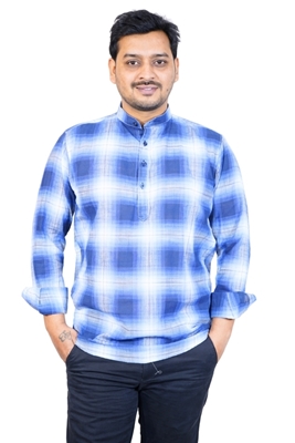 Picture of White Khadi Cotton Short Kurta