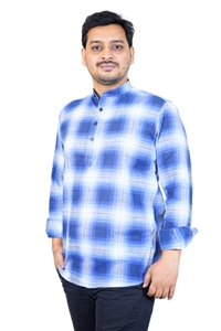 Picture of White Khadi Cotton Short Kurta