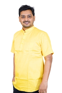 Picture of White Khadi Cotton Short Kurta