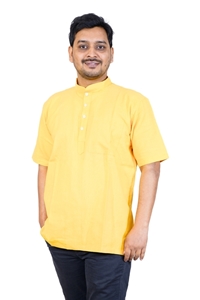 Picture of White Khadi Cotton Short Kurta