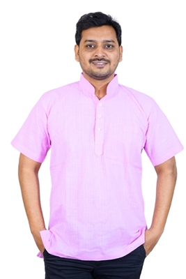 Picture of White Khadi Cotton Short Kurta