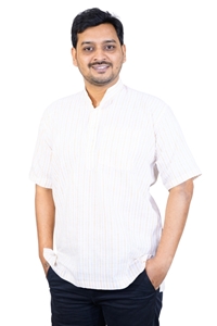 Picture of White Khadi Cotton Short Kurta