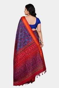 Picture of Malwari Patola Saree – Blue & Red Color