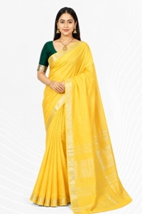 Picture of Bihar Khadi Yellow Color Cotton Saree