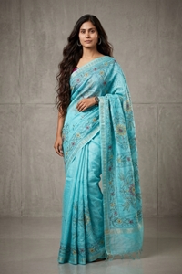 Picture of Raw Silk Kantha Saree