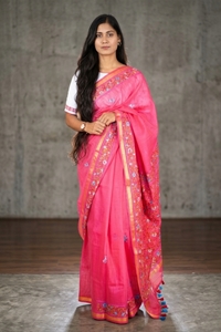 Picture of Raw Silk Kantha Saree
